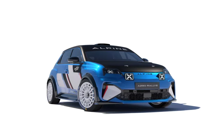 Alpine unveils the rally version of the A290, shown here against a white background.