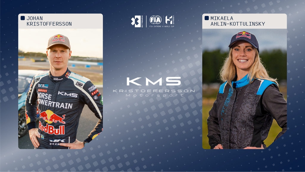 Johan Kristoffersson and Mikaela Ahlin-Kottulinsky behind the wheel.
